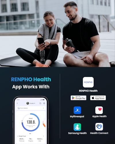 RENPHO Bluetooth Scale for Body Weight, Smart Weight Scale Digital Body Fat BMI Bathroom Scale, Elis 1 Body Composition Monitor with Health Analyzer, 396 lbs