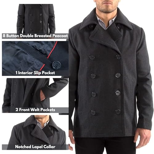 Alpine Swiss Mason Mens Wool Blend Classic Pea Coat Jacket3