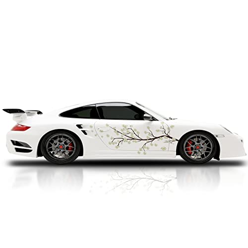Image of 2PCS Cherry Blossom Car Livery, Japanese Theme Side Car Vinyl Livery, Universal Size, Large Vehicle Graphics, Car Livery (5)