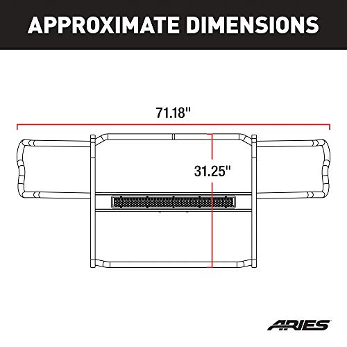 ARIES P2054 Pro Series Black Steel Grille Guard, No-Drill, Select Toyota Tacoma by ARIES - Image 4