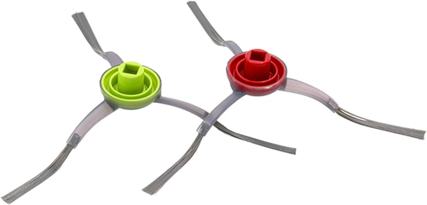 Close-up of the main roller brush, showing its yellow and black bristles and rubber fins.