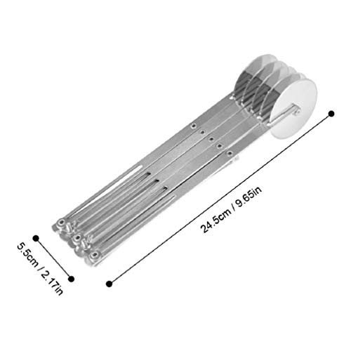 LucyPhy 5 Wheel Dough Cutter, Pastry Cutter, Adjustable Stainless Steel Dough Roller Round Cookie Pastry