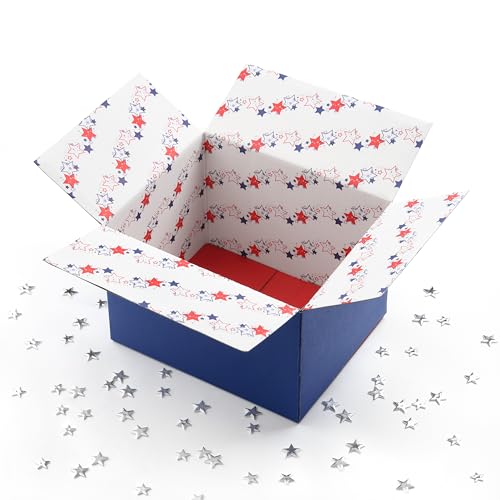 Image of Great Papers! GiftIn Corrugated Shipping Box, Patriotic, for Gifts, Birthdays, Holidays, and Care Packages, 2 Pack (2023058)