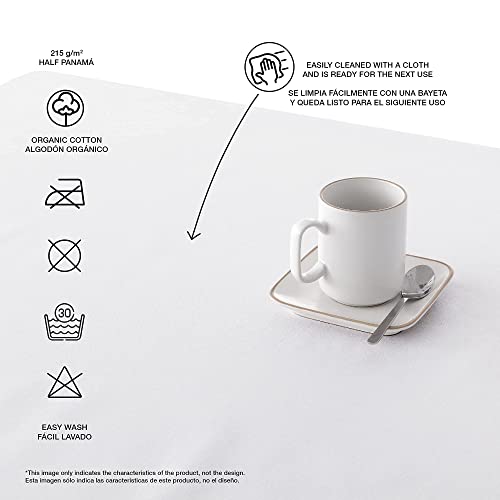 Nappe résinée antitache Alejandrie gris protège table rectangle rectangle - 5