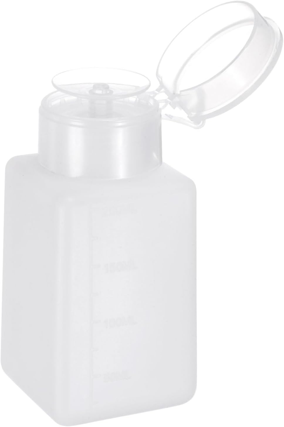 Solvent Alcohol Dispenser 200ml(6.8oz) Press Type ESD Safe Anti-Splash Liquid Dispenser Pump with Sealing plastic Lid for Alcohol Solution, White