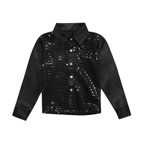Camisa Lentejuelas Brillo Niño Moda Camisa Chaqueta Hip Hop de