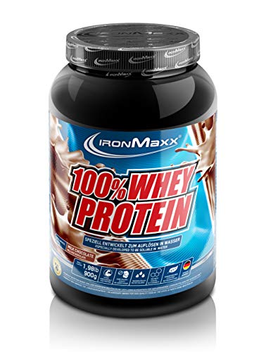 IronMaxx 100% Whey Protein  Whey Proteinpulver Schokolade auf Wasserbasis  Eiweißpulver für Eiweißshake mit Milchschokoladen Geschmack  1 x 900 g Dose