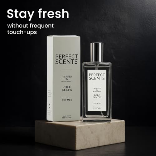 Image of Perfect Scents Fragrances, Inspired by Ralp.h La.uren's Pol.o Black, Men's Eau de Toilette, CLEAN, Vegan, Paraben-Free, Never Tested on Animals, 3.4 Fluid Ounces