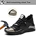Imagen de zapato de Seguridad Mujer Zapatillas de Trabajo Hombre Ligeros Transpirable Calzado de Seguridad Industrial Antideslizante Negro Gris 39EU