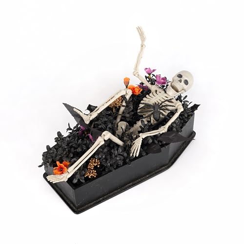 Halloween Table Decor Centerpiece, Spooky Scary Funny Poseable Skeleton with
