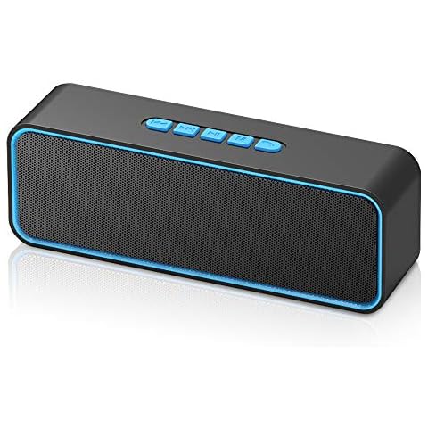 Sonkir Portable Bluetooth Speaker, Bluetooth 5.0 Wireless Speaker with 3D Stereo Hi-Fi Bass, Built-in 1500 mAh Battery (Blue) Cover