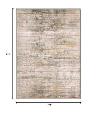 Image of BEIMO Area Rugs 8x10 for Living Room Bedroom, Modern Abstract Machine Washable Rug, Large Soft Low Pile Floor Cover with Non Slip Backing for Dining Room, Dusty Beige Brown