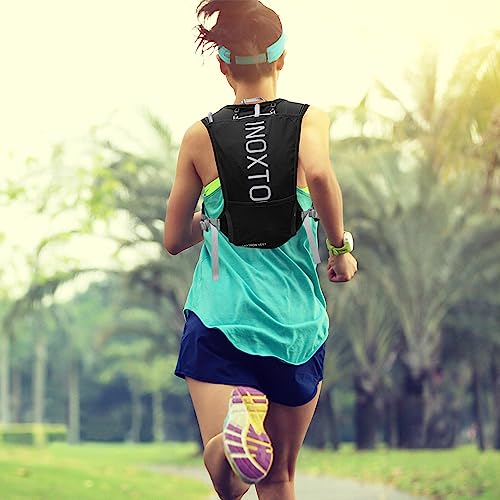 INOXTO Running Hydration Vest Backpack,Lightweight Insulated Pack with 1.5L Water Bladder Bag Daypack for Hiking Trail Running Cycling Race Marathon for Women Men (588black)