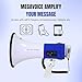 Technical Pro Portable 75-Watt Megaphone Bullhorn Speaker w/Detachable Microphone w/Rechargeable Battery, a Built-in AC Wall Charger, Good for Trainers, Soccer, Coaches, Cheer Leaders