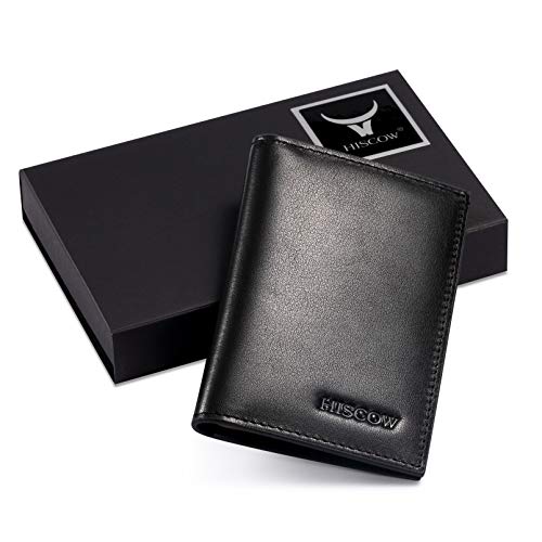Slim Leather Credit Card Holder 4Cc For Men & Women, Italian Calfskin (Black) #TOP6