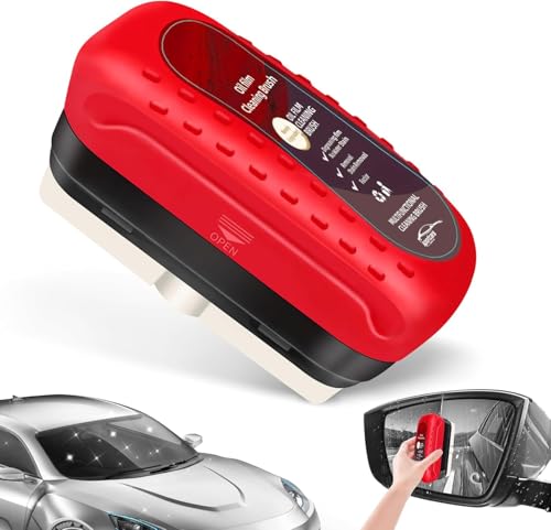 LANXINI Automotive Oil Film Cleaning Brush 1-Pack, Car Windows Cleaner for Improving Windshield Clarity & Visibility,Rosy. Car Clear Vision Glass Cleaner for Car Windshield