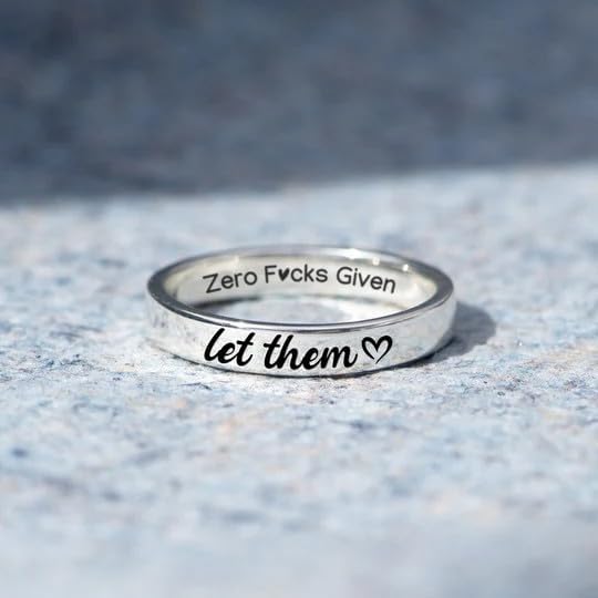 Let Them Zero Fcks Given Mantra Rings for Women, Inspirational Stainless Steel Engraving Stackable Ring Self Worth Motivation Circle Rings, Personality Friendship Gift Jewelry for Women - Image 6