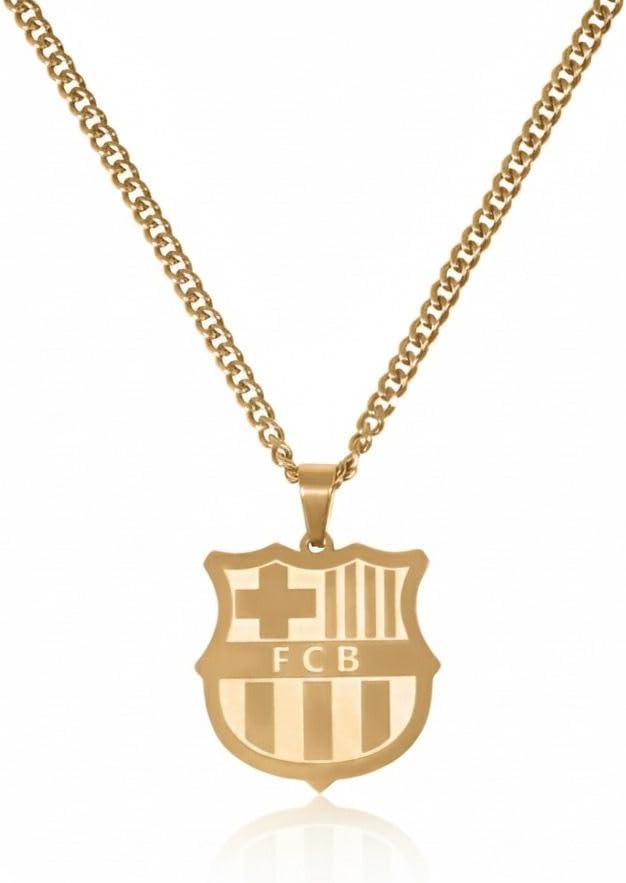 Stainless Steel Necklace | Soccer Pendant with 20" Chain | Silver & 18K Gold Electroplated Stainless Steel Pendant | Football Necklace for Men & Women | Soccer Necklace | Water, Heat, Sweat Resistant | Hypoallergenic