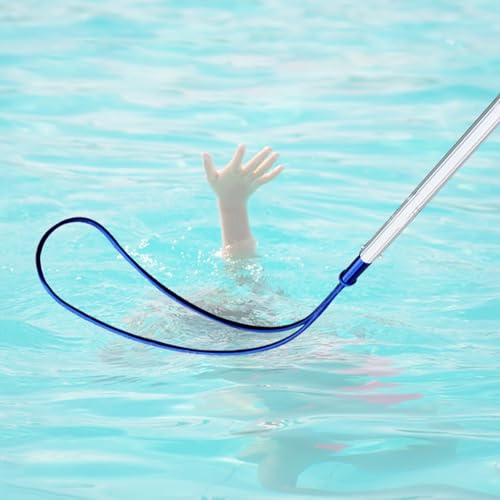 Poste telescópico de rescate para alberca con gancho, herramienta de emergencia de aluminio resistente para seguridad en el agua en piscinas, parques y clubes