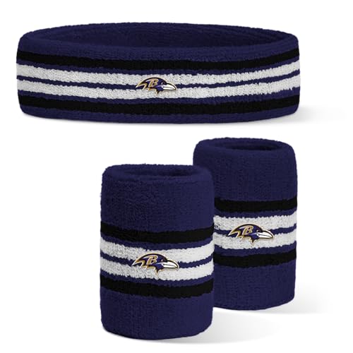 Image of For Bare Feet NFL Officially Licensed Team Logo Headband & Wristband Combo Pack Team Color OSFM