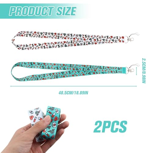 BIVOFU 2 X Id Lanyards, Lanyard Cute Pattern, Strap Badge Lanyards, Lanyard with Key Chain, Umhängeband Mit Schlüsselbund, Stilvolles Lanyard Mit Sicherem Clip Und Sanitärinstrument Design