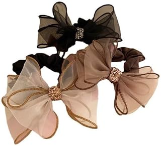 Hair Bow Scrunchies Set Silk Hair Ties Strong Elastic Soft Anti Hair Breakage Hair Bands Stylish Hair Accessories for Wome... Price In India