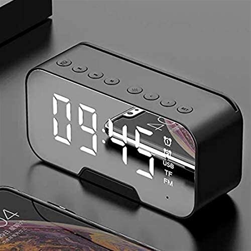 Wecker Wecker-LED-Spiegel-Bildschirm-Wecker-Watch-Tisch-Takt-DesPerentador-WLAN-Bluetooth 5.0-Lautsprecher-FM-handfreie Call-Tabelle-Dekor