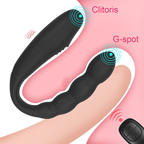 YcsLust Doppeldildos Dildo Anal Vibrator Klitorisstimulator G-punkt Vagina Klitoris Anal Massage Drahtlose Steuerung Dildo Doppel Headed Vibratoren U-förmigen Sex spielzeug für für Frauen Lesben, Paar – Bild 4