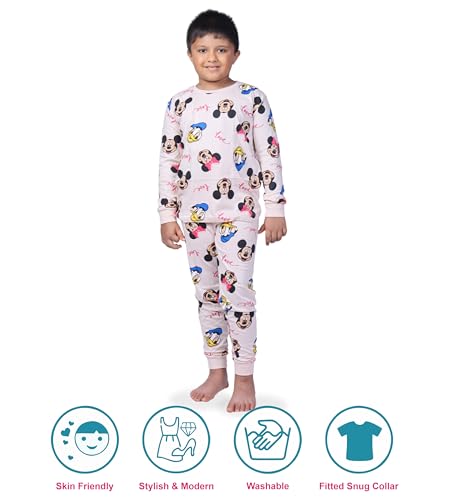 Image of Hestia | H.NSG.7 | Kids Nightwear | Sleepwear | Cotton | Trouser Full Sleeves Tshirt | Elastic Waist | Night Dress with Pyjama Tshirts for Boys | Breathable Fabric | Set 1