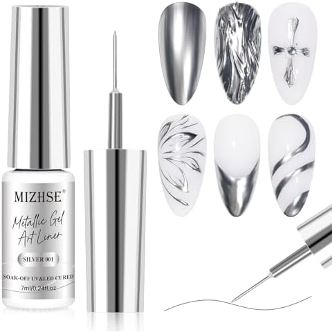 MIZHSE Silver Gel Nail Polish for Art Cover