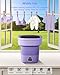 16L Portable Washing Machine, Small Portable Washer and Dryer Combo Mini Foldable Washing Machine Collapsible Bucket with Drain Basket for Apartment, Underwear, Socks, Baby Clothes (Purple)