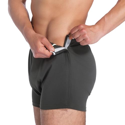 Men's Post-Surgery Tear Away Shorts, Loose Fit Cotton Shorts with Wide Leg and Snap for Knee & Hip Replacement Recovery3