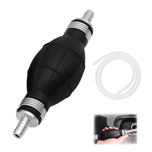 CLDURHGE Bomba de cebado diésel Manual 1 Unidad con Manguera PVC 2 m 8mm para Gasolina y gasoil, Kit de sifón portátil para Coche, Barco y Moto