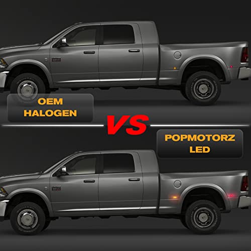 Popmotorz 4Pcs Led Fender Side Marker Light Rear Bed Side Marker Lamp Assembly Compatible For 2010-2017 Dodge Ram 1500 2500 3500 Front/Rear Double Wheel Led Side Marker Lamp Assembly #TOP6