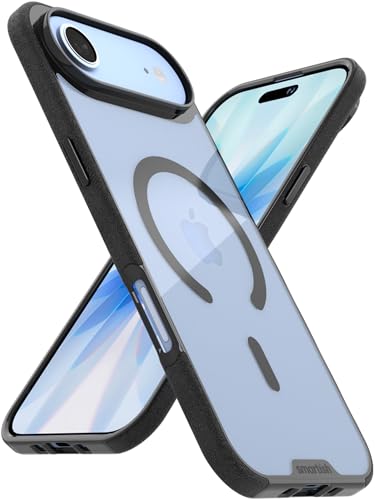 Image of Smartish iPhone Air MagSafe Clear Case - Gripmunk Magnetic Slim Case [Lightweight + Protective] Anti-Yellowing Thin Grip Clear Cover for Apple iPhone Air - Clearly Black