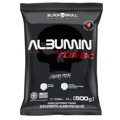 Black Skull Refil Albumin Turbo Sem Sabor 500G