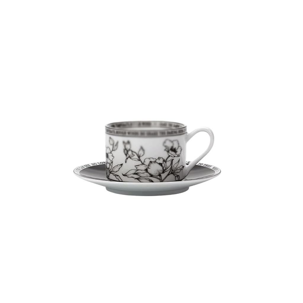 ENGENDER Tazas Cafe Taza De Café Esmaltada Cerámica con Platillo For Beber En Casa Y Uso La Oficina Mug Cups