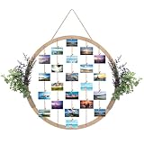 Super Holiday Large Round Wooden Picture Frames, 60CM/23.62" Eucalyptus and Lavender Hanging Display