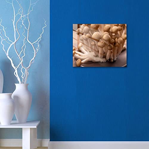 Prn102Jyxa Shimeji Edible Mushrooms Native To East Asia Buna Shimeji Is Widely Acrylic Glass Wall Art Prints Modern Interior Artwork Posters Wall Painting Picture For Living Room Bedroom Home Decor #TOP4