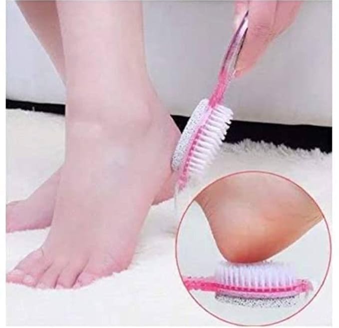 4 in 1 Feet Pedicure Tools with Foot Scrubber, Pumice Stone, Foot Rasp and Black Emery for Home Foot Care, Soft Care | Foot File Callus Remover - Multi Purpose Pedicure & Manicure Tool 2