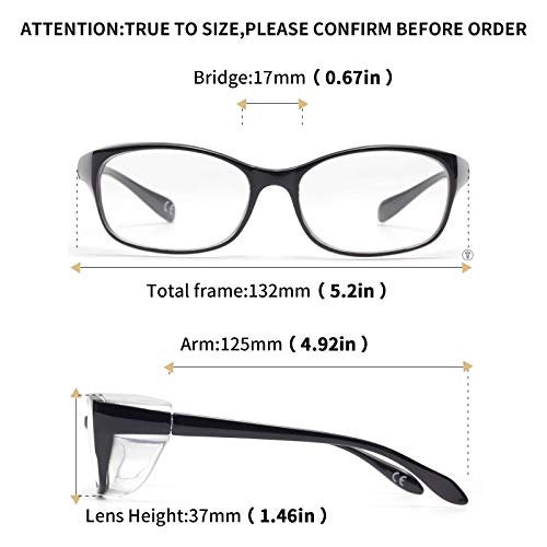 LianSan Anti Fog Safety Goggles for Nurses, Side Shields Lab Goggles, PPE Protective Safety Glasses for Women Men Black