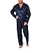 Produktbild Normann Satin Pyjama lang, durchgeknöpft, Schattenstreifen, 251 101 94 010, Farbe:Marine, Größe2:54