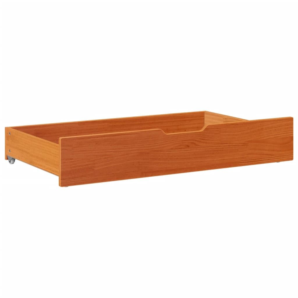 Cajones Debajo Cama con Ruedas 2 uds Madera Maciza Pino marrón, Caja Bajo Cama, Almacenamiento Ropa, Cajas Almacenaje Zapatos, Cajas para Ropa, Cajas De Almacenamiento - 850922