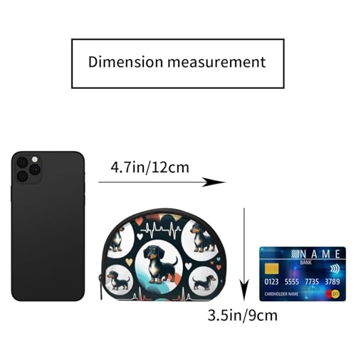 Portable Coin Purse Dachshund-Heartbeats Mini Zippered Money Pouch Card Holder2