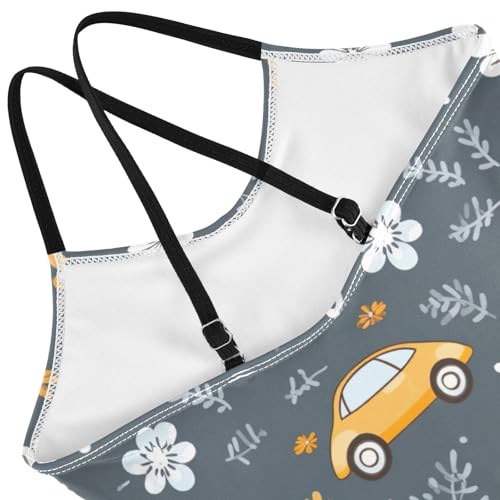 Car Truck Flower Girls One Piece Swimsuit Beach Swimwear 208578754
