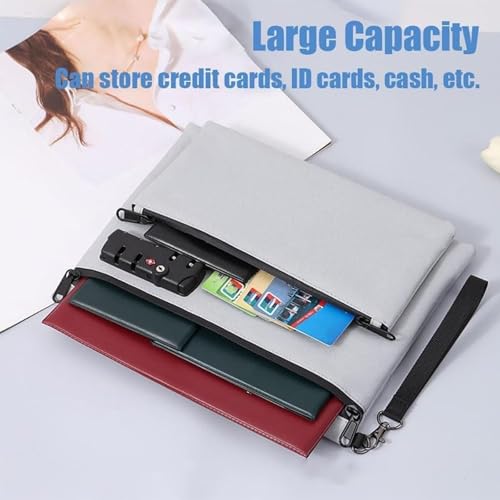 Travel Lock Bag, Locking Accessories Pouch, Money Bag with Lock and Zipper, Travel Lock Bags for Personal Items, For Cash, Id, and Important Documents (Black)3