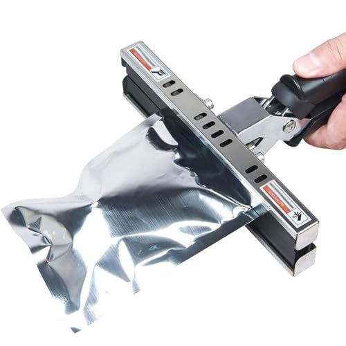 Máquina de sellado de 400 mm, máquina de embalaje de bolsas de sello térmico, calefacción de doble cara, 7 temperatura ajustable, ancho de sellado de 15 mm, para bolsa de aluminio, bolsa de kraft