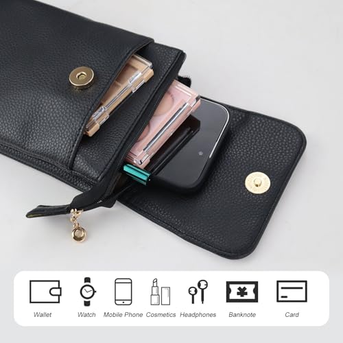 Bolso bandolera para teléfono YZCIS con múltiples compartimentos y correa ajustable para mujer 4