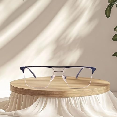 Image of Teen & 20 Rectangle Eyeglasses Frame for Men & Boys - Classic Half-Rim | Stylish & Lightweight Spectacle Frame | Durable Eyewear for Office, Study & Daily Use - TK9004