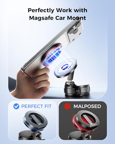 Image of SUPERONE [2026 Upgraded] Magnetic Phone Grip for MagSafe Kickstand, Removable Gym Dual-Side Magnetic Phone Holder Mag Safe Phone Stand for iPhone 17 /16 /15 /14 /13 /12 MagSafe Case, Fit MagSafe Car Mount